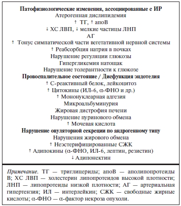 Патофизиологические изменения, ассоциированные с ИР